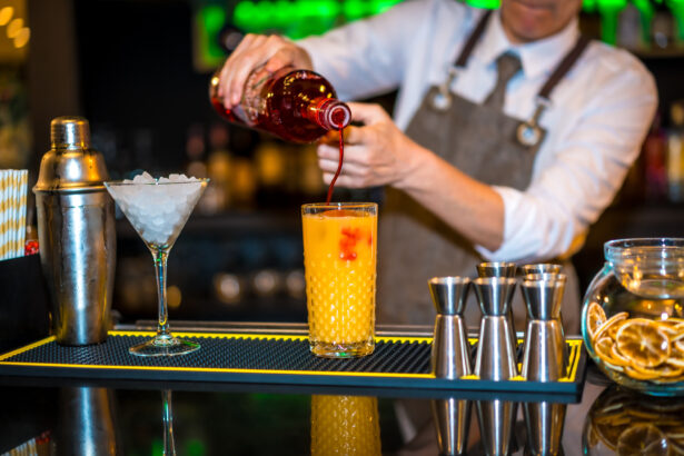 Bartender preparing a cocktail