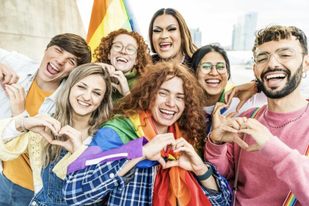 LGBTQ people celebrating gay pride festival together