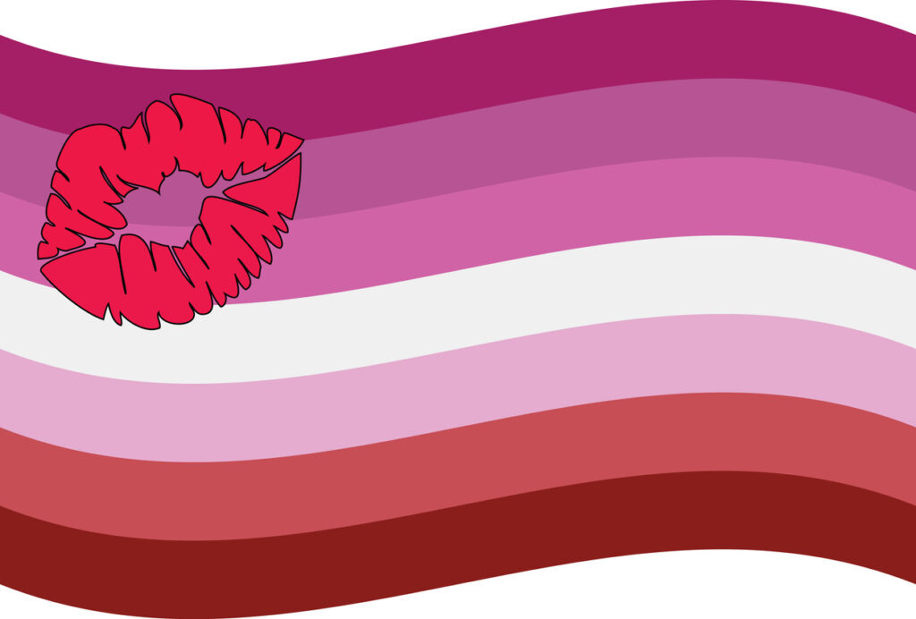 Lipstick lesbian flag