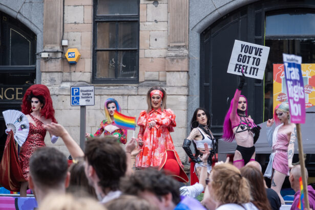 Drag queens at Pride in Liverpool 2023