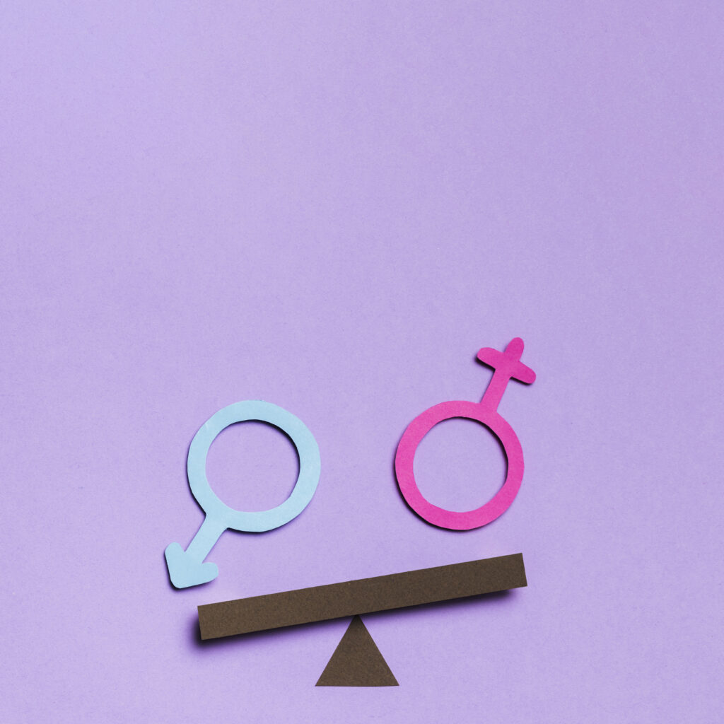 feminine masculine gender signs seesaw