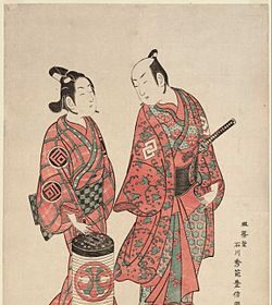 250px Actors Nakamura Shichisaburo II and Sanogawa Ichimatsu Toyonobu 1740s signed Meijodo Ishikawa Shuha Toyonobu zu MFA