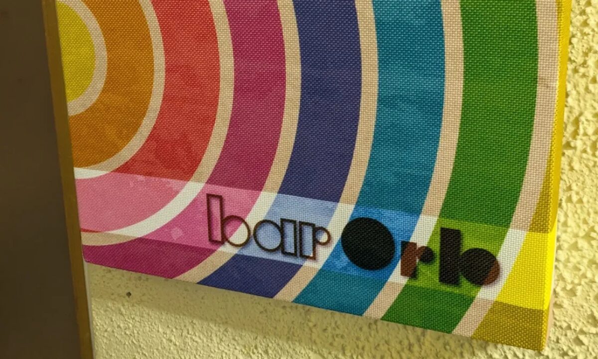 The sign of Bar Orb, outside of the bar