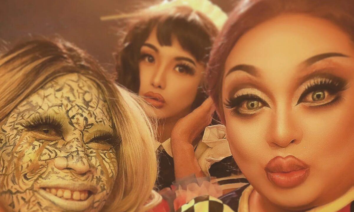 Three drag queens at Kimagure Cat's