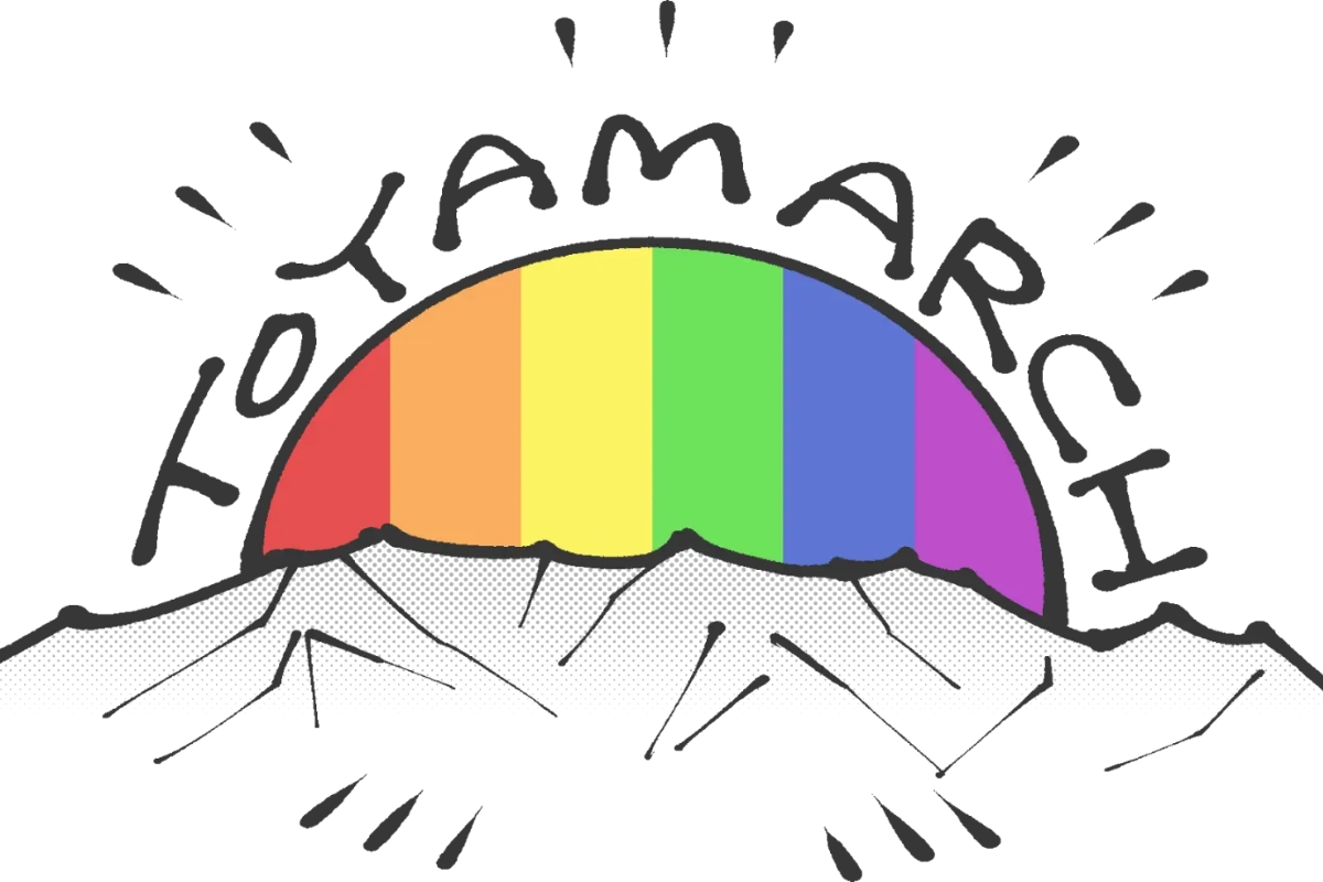 Toyama to Hold Its First Pride March on 21 September 2026 12 Toyama Pride logo shows a mountain range with a rainbow sun setting as the slogan ‘Toyamarch’ is written above.