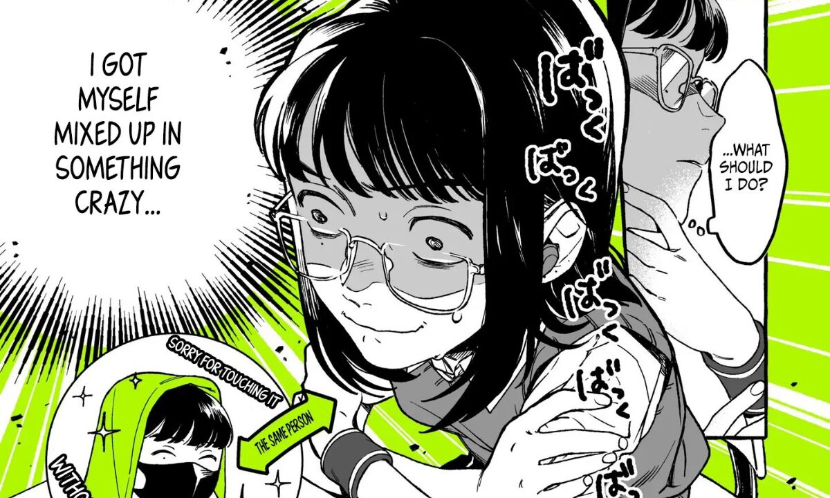 Mitsuki Koga stresses over the situation she is in. On the bottom left is a picture of her while dressed more boyishly