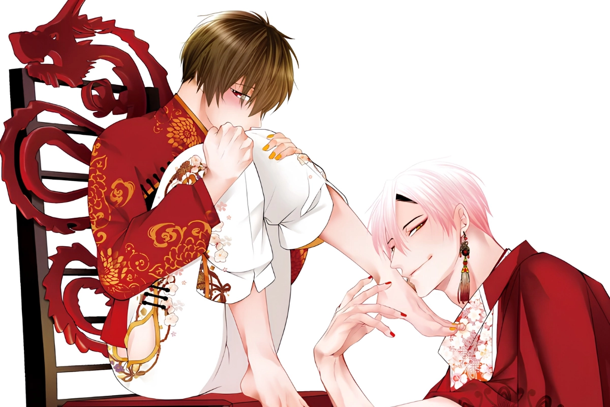 Promotional image of two boys from the BL manga: ‘Fudanshi Summoning ~I Was Seduced by a Divine Beast in Another World~’