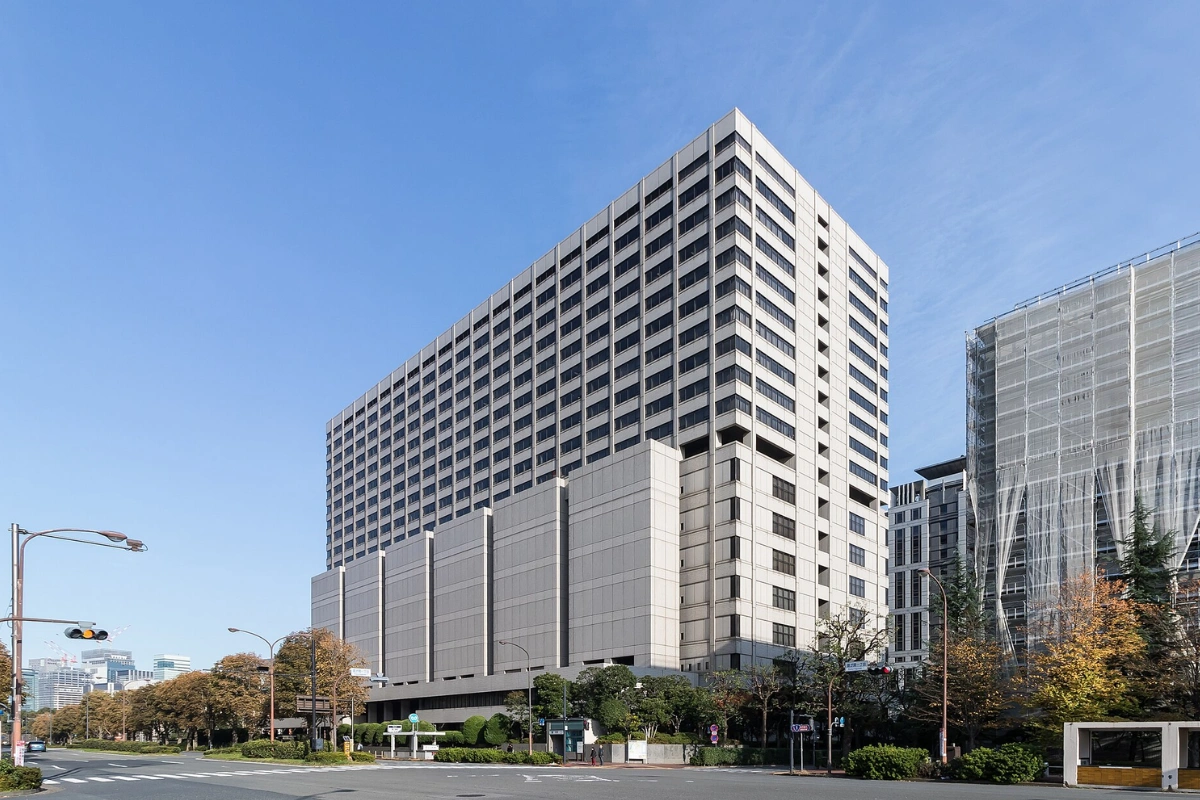 The Tokyo High Court building is seen from across the road