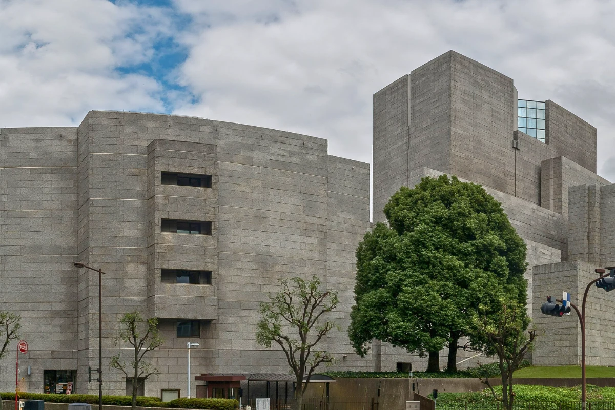 The Supreme Court of Japan is pictured against a cloudy blue sky