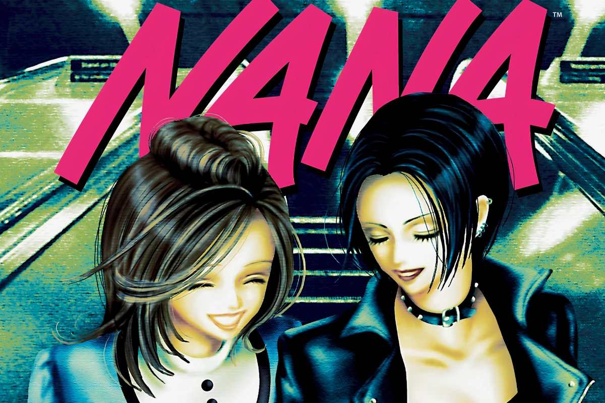 Promotional artwork for NANA featuring two illustrated women seated together beneath the large pink NANA logo.